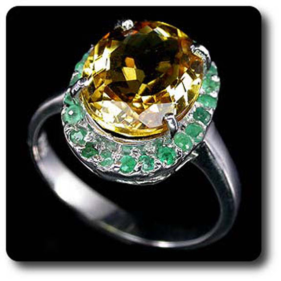 CITRINE & EMERALD RING