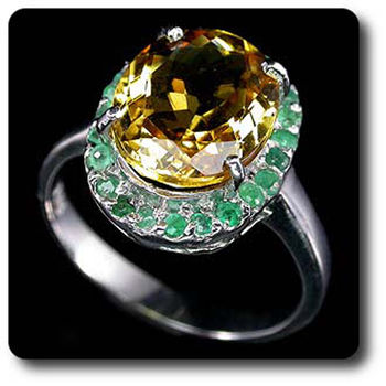 CITRINE & EMERALD RING