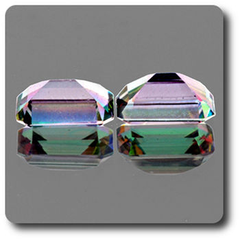 5.73 CT.  2 pcs. RAINBOW  TOPAZ . IF