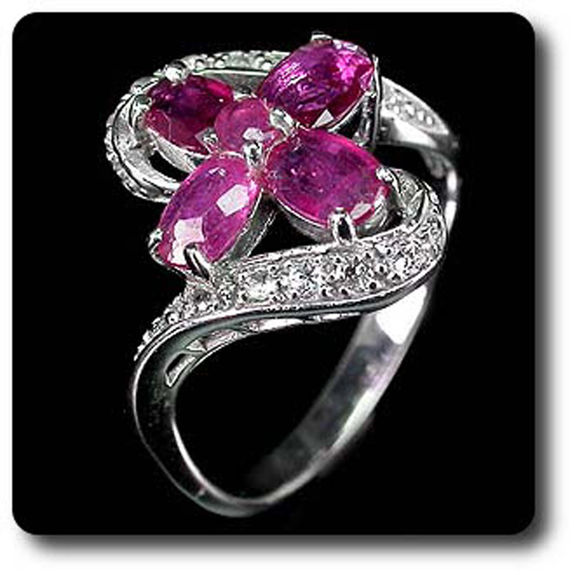 RUBY & WHITE TOPAZ RING