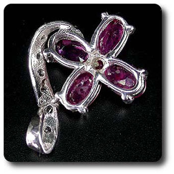 RUBY & WHITE TOPAZ PENDANT