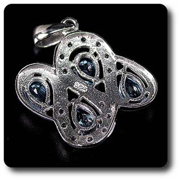 BLUE TOPAZ & WHITE TOPAZ PENDANT
