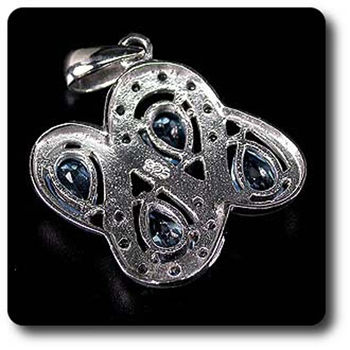 BLUE TOPAZ & WHITE TOPAZ PENDANT