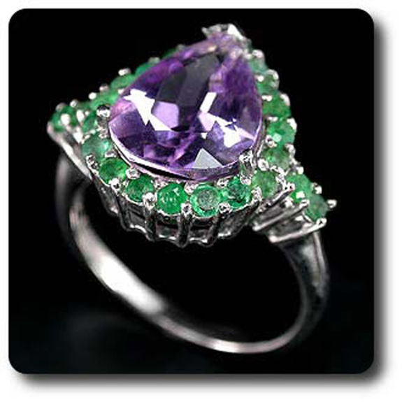 AMETHYST  & EMERALD RING