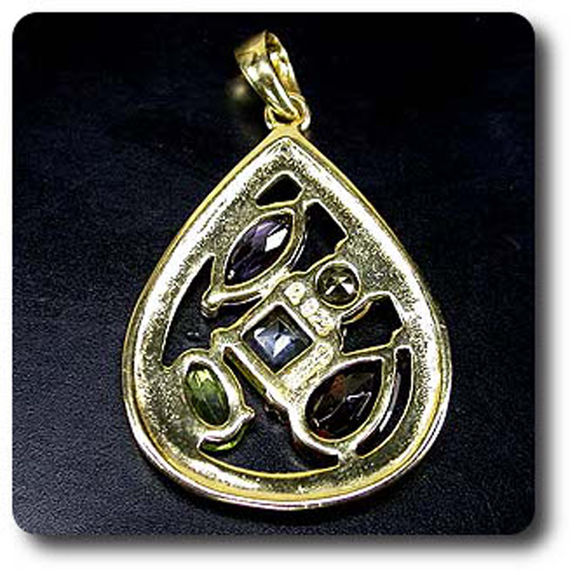 AMETHYST, GARNET, PERIDOT, CITRINE, TOPAZ & DIAMOND PENDANT
