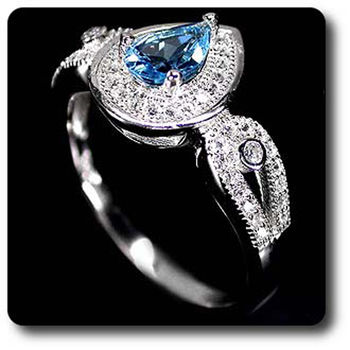 BAGUE TOPAZE BLEU