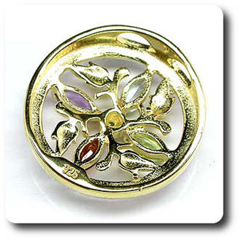 AMETHYST, GARNET, PERIDOT, TOPAZ & DIAMOND PENDANT