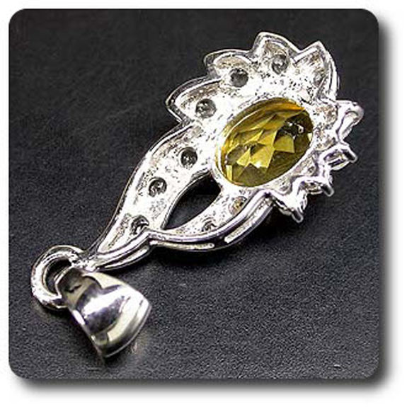 PENDENTIF CITRINE & TOPAZE BLANCHE