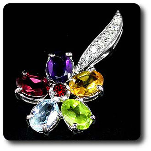 PERIDOT, AMETHYST, CITRINE, GARNET, TOPAZ PENDANT