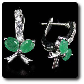 BOUCLES D'OREILLE EMERAUDE