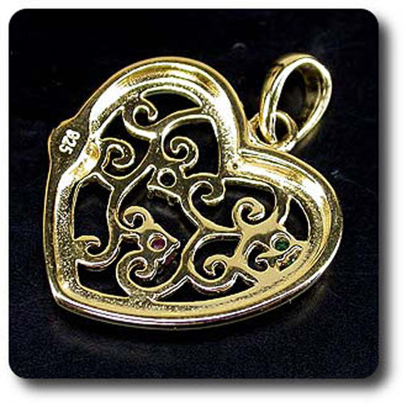 PENDENTIF EMERAUDE RUBIS SAPHIR & DIAMANT