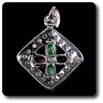 PENDENTIF EMERAUDE RUBIS & SAPHIR