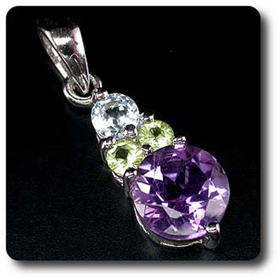 PERIDOT, AMETHYST,  TOPAZ PENDANT