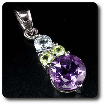 PERIDOT, AMETHYST,  TOPAZ PENDANT