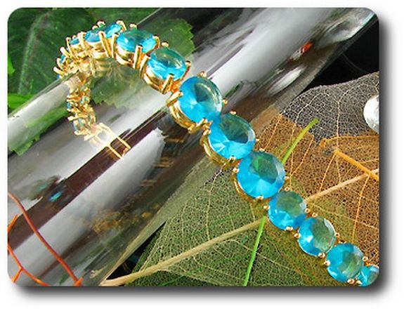 21x10-5mm Blue  Topaz Bracelet