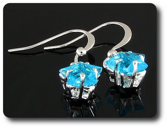 BOUCLES D'OREILLE TOPAZE BLEU