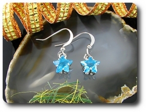 BOUCLES D'OREILLE TOPAZE BLEU