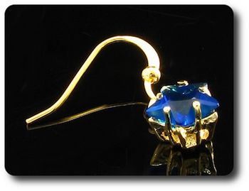 BOUCLES D'OREILLE SAPHIR BLEU