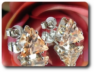 BOUCLES D'OREILLE SAPHIR ORANGE