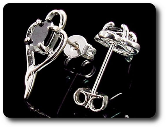 BOUCLES D'OREILLE SAPHIR NOIR