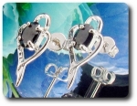 BOUCLES D'OREILLE SAPHIR NOIR