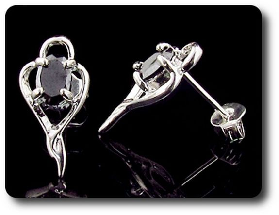 BOUCLES D'OREILLE SAPHIR NOIR