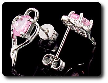 BOUCLES D'OREILLE SAPHIR ROSE