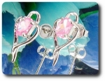 BOUCLES D'OREILLE SAPHIR ROSE