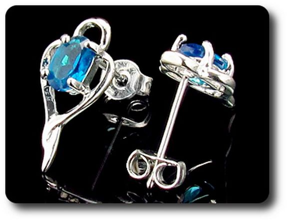 BOUCLES D'OREILLE SAPHIR BLEU