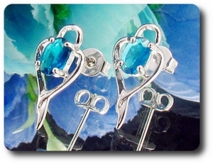 BOUCLES D'OREILLE SAPHIR BLEU