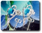 BOUCLES D'OREILLE SAPHIR BLEU