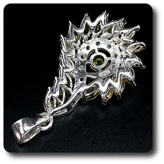 PENDENTIF CITRINE & TOPAZE BLANCHE