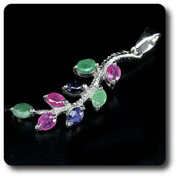EMERALD RUBY SAPPHIRE PENDANT