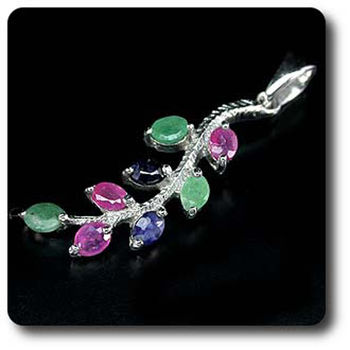 EMERALD RUBY SAPPHIRE PENDANT
