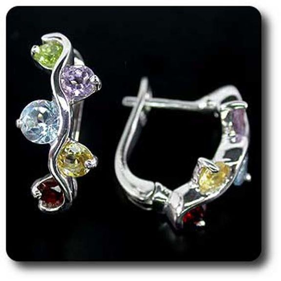 AMETHYST, GARNET, PERIDOT, CITRINE & TOPAZ EARRINGS