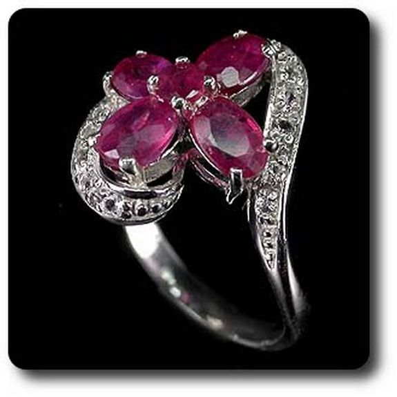 RUBY & WHITE TOPAZ RING