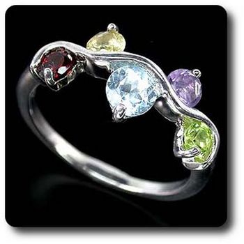 AMETHYST, PERIDOT, GARNET, CITRINE & TOPAZ RING