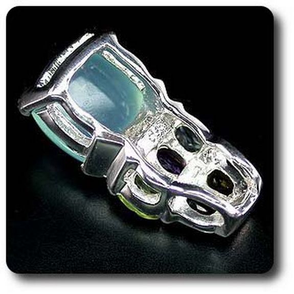 PENDENTIF CALCEDOINE PERIDOT AMETHYSTE CITRINE GRENAT TOPAZE