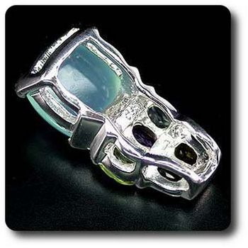 PENDENTIF CALCEDOINE PERIDOT AMETHYSTE CITRINE GRENAT TOPAZE