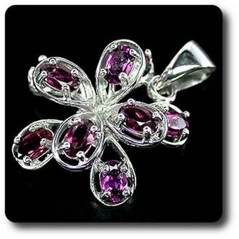 PENDENTIF GRENAT RHODOLITE ROSE