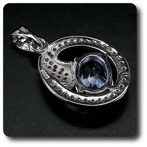 PENDENTIF TOPAZE BLEU