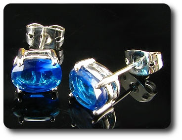 2x9mm Blue Sapphire Earrings