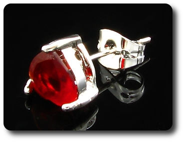 2x7mm Red Ruby Earring
