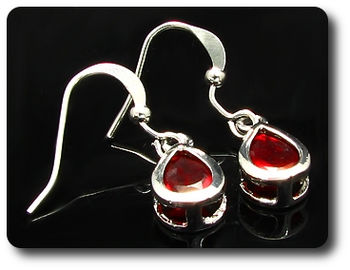 2x8mm Red Ruby Earring