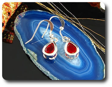 2x8mm Red Ruby Earring