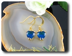 2x7mm Blue Sapphire Earrings