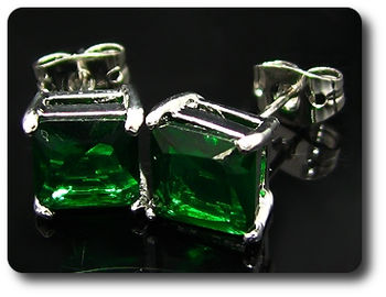 2x7mm Green Emerald Earrings