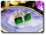 2x7mm Green Emerald Earrings
