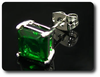 2x7mm Green Emerald Earrings