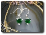 Boucles d'oreille Emeraude de synthèse